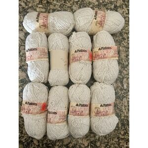 Patons Cotton Top Yarn Lot of 10 Skeins Ivory Shade 6403 100% Cotton